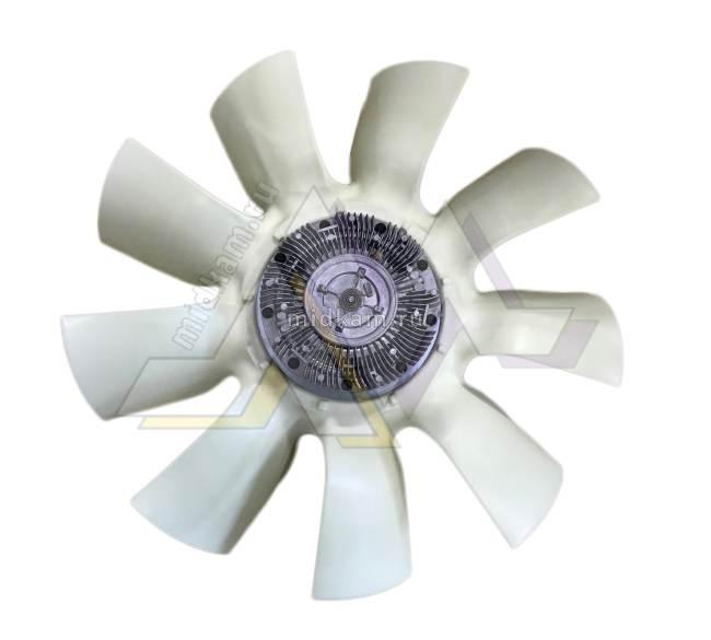 Крыльчатка вентилятора на ДВС Cummins (с вязкостной муфтой) в сборе 640мм / MAXPOWER